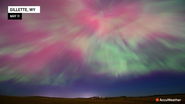 Aurora over Gillette, Wyoming early on Saturday, May 11, 2024. (AccuWeather/Tony Laubach)