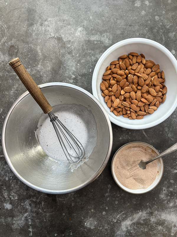 These easy cinnamon sugar almonds are crunchy, sweet, and made with simple pantry ingredients. Roasted low and slow in the oven, they’re perfect for snacking, gifting, or adding to a holiday spread. A cozy homemade treat you’ll want to make on repeat.